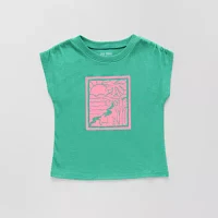 Okie Dokie Toddler & Little Girls Round Neck Short Sleeve Graphic T-Shirt