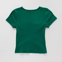 Thereabouts Little & Big Girls V Neck Short Sleeve T-Shirt