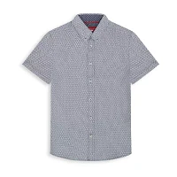 Report Collection Mens Modern Fit Short Sleeve Geometric Button-Down Shirt