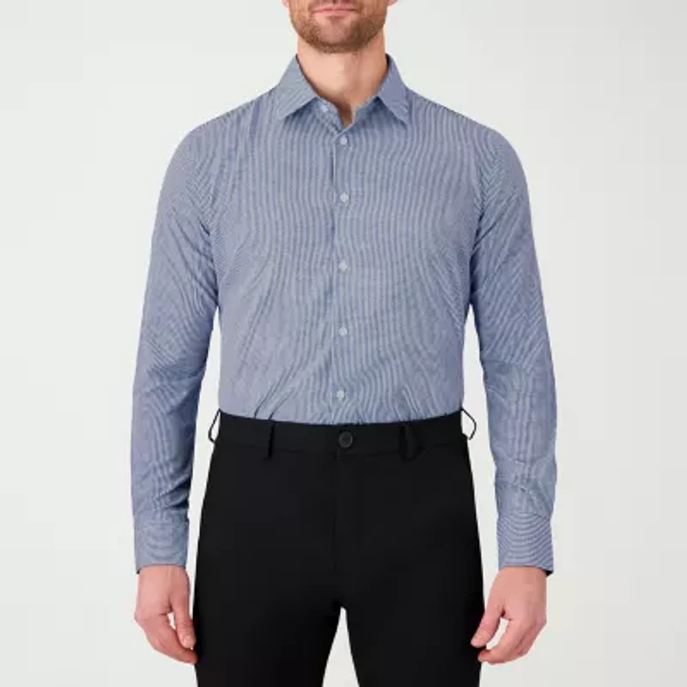 Report Collection Mens Modern Fit Long Sleeve Checked Button-Down Shirt