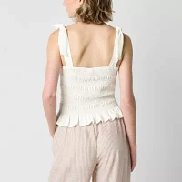 Brannan Womens Square Neck Sleeveless Blouse