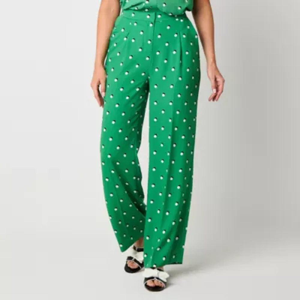 Liz Claiborne-Plus Margot Tailored Womens Classic Fit Wide Leg Trouser