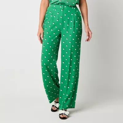 Liz Claiborne-Plus Margot Tailored Womens Classic Fit Wide Leg Trouser