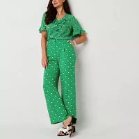 Liz Claiborne-Plus Margot Tailored Womens Classic Fit Wide Leg Trouser