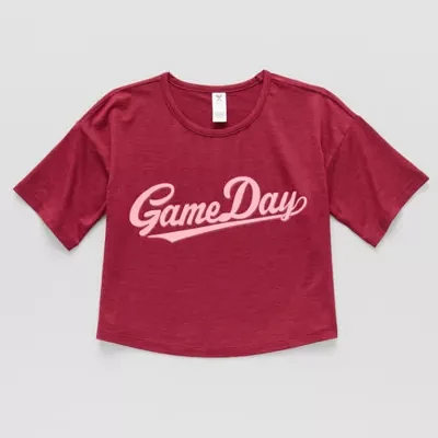 Xersion Little & Big Girls Crew Neck Short Sleeve Graphic T-Shirt