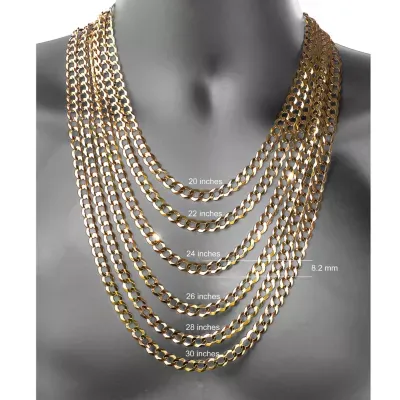 10K Yellow Gold 8.2MM Curb Necklace