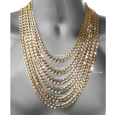 10K Yellow Gold 10MM Curb Necklace