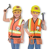 Melissa & Doug Construction Worker Role Play Costume Set Unisex Dress Up Costume