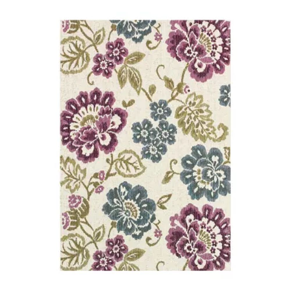 Couristan Tivoli Rectangular Rugs & Floor Coverings Indoor Outdoor Floral Accent