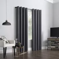 Sun Zero Noir Dimensional Thermal Extreme Energy Saving 100% Blackout Grommet Top Single Curtain Panel