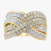 Effy  1 1/3 CT. T.W. Mined White Diamond 14K Gold Crossover Band