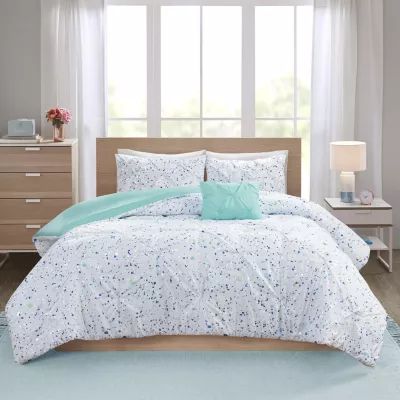 Intelligent Design Lara Pintucked Duvet Cover Set with decorative pillow