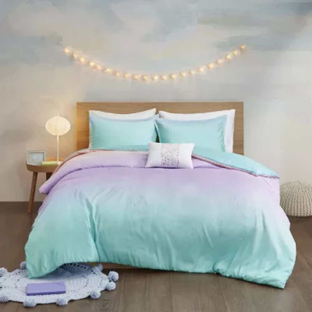 Mi Zone Sparkle Reversible Duvet Cover Set with decorative pillow