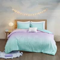 Mi Zone Sparkle Reversible Duvet Cover Set with decorative pillow