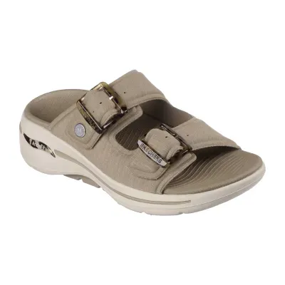 Skechers Womens Go Walk Arch Fit Martha Stewart Slide Sandals
