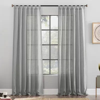 Archaeo Avnia Light-Filtering Tab Top Single Curtain Panel