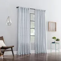 Archaeo Denza Light-Filtering Back Tab Single Curtain Panel