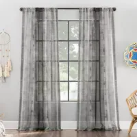 Archaeo Takato Light-Filtering Rod Pocket Single Curtain Panel