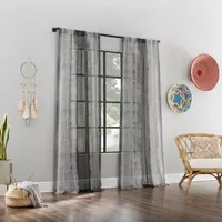 Archaeo Takato Light-Filtering Rod Pocket Single Curtain Panel