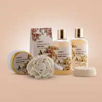 Lovery Honey & Almond Home Bath Gift Set - 7pc Handmade Spa Kit