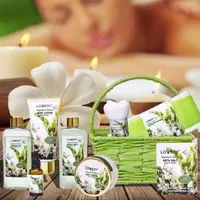 Lovery Magnolia And Tuberose Spa Gift Basket - 11pc Bath Set