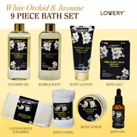 Lovery White Orchid Home Bath Set - 8pc Gift Basket