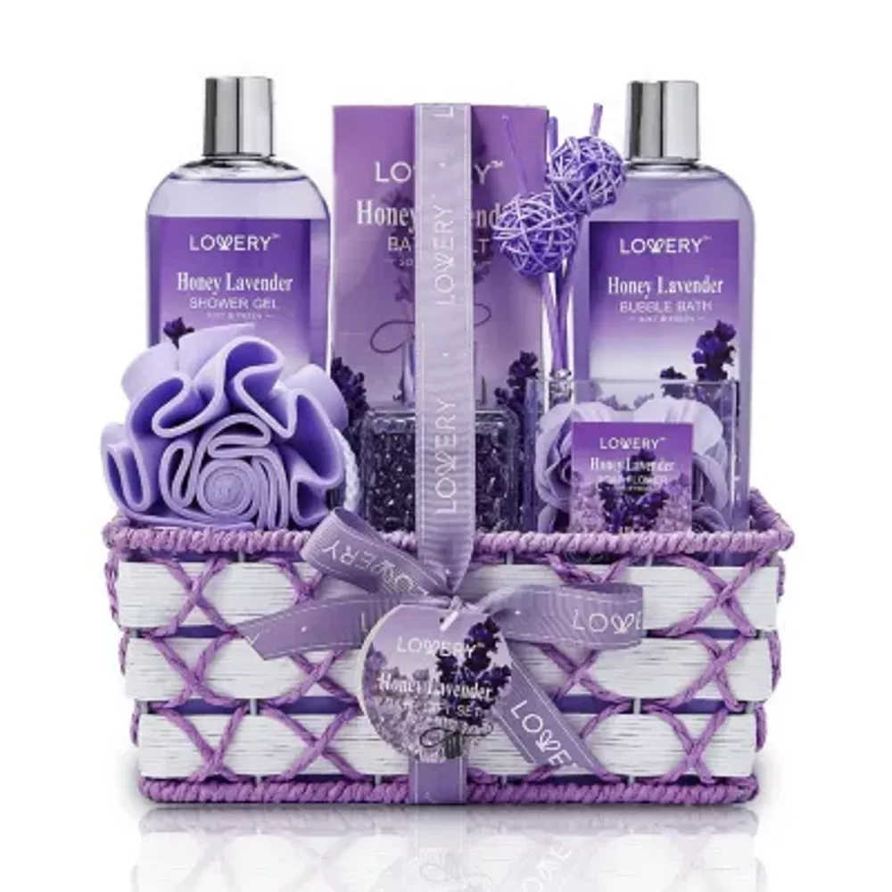 Lovery Honey Lavender Home Bath Gift Set -15pc Relaxation Gifts