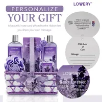 Lovery Honey Lavender Home Bath Gift Set -15pc Relaxation Gifts