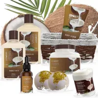 Lovery Vanilla Coconut Bath Set - 9pc Home Spa Basket