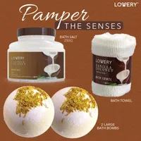 Lovery Vanilla Coconut Bath Set - 9pc Home Spa Basket