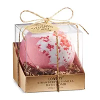 Lovery Strawberry And Vanilla Bath Bomb - 7oz Handmade Spa Bath Fizzy