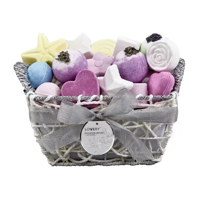 Lovery Variety Bath Bombs Basket - 17pc Home Bath Gift Set