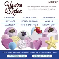 Lovery Variety Bath Bombs Basket - 17pc Home Bath Gift Set