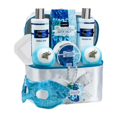 Lovery Ocean Bliss Bath Gift Set - 9pc Cosmetic Bag Set
