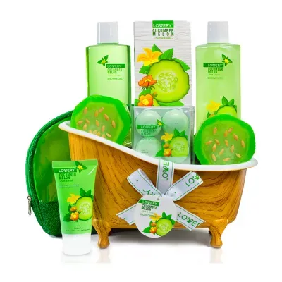 Lovery Cucumber Melon Home Bath Set - 12pc Organic Self Care Kit