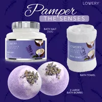 Lovery Lavender And Coconut Bath Gift Set - 9pc Spa Kit