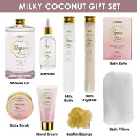 Lovery Milky Coconut Home Bath Set - 10pc Spa Kit