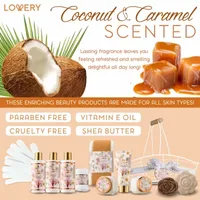 Lovery Coconut Home Spa Gift Basket - 13pc Self Care Kit