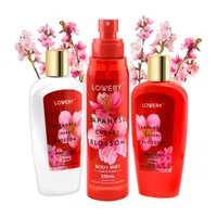 Lovery Japanese Cherry Blossom Set - 3pc Bath And Body Kit