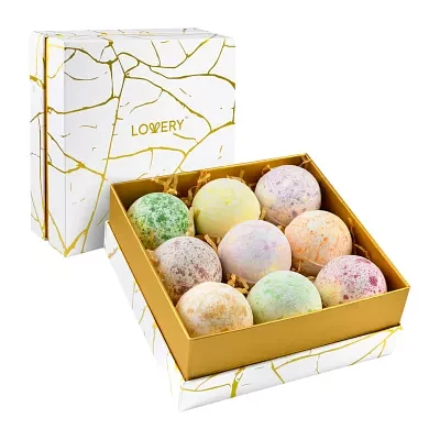 Lovery Bath Bombs Set - 9pc Scented Marble Spa Fizzies