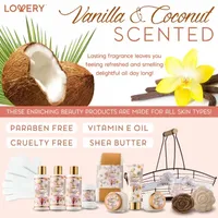 Lovery Vanilla Coconut Bath And Spa Gift Set - 13pc Care Package