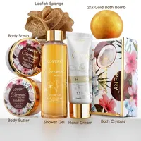 Lovery Coconut Scented Home Spa Gift Set - 8pc Self Care Kit