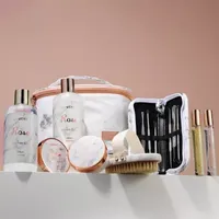 Lovery Luxe Rose Bath Set - 16pc Body Care Cosmetic Bag Kit