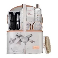 Lovery Luxe Rose Bath Set - 16pc Body Care Cosmetic Bag Kit