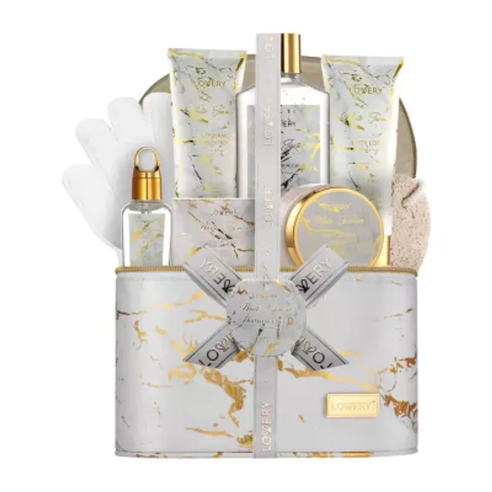 Lovery Luxe White Jasmine Bath And Body Package - 9pc Selfcare Gift