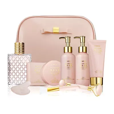 Lovery Enchanted Rose Beauty Body Care - 10pc Cosmetic Bag Set