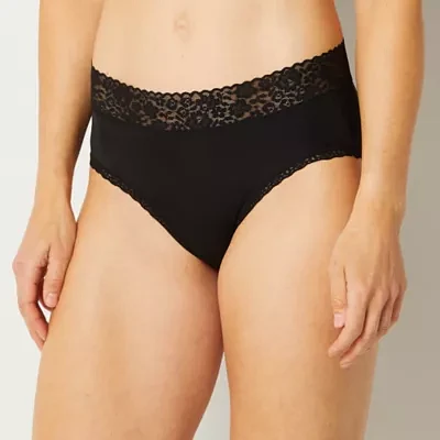 Ambrielle Everyday High Cut With Lace Trim Panty