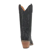 Dingo Womens Silver Dollar Stacked Heel Cowboy Boots