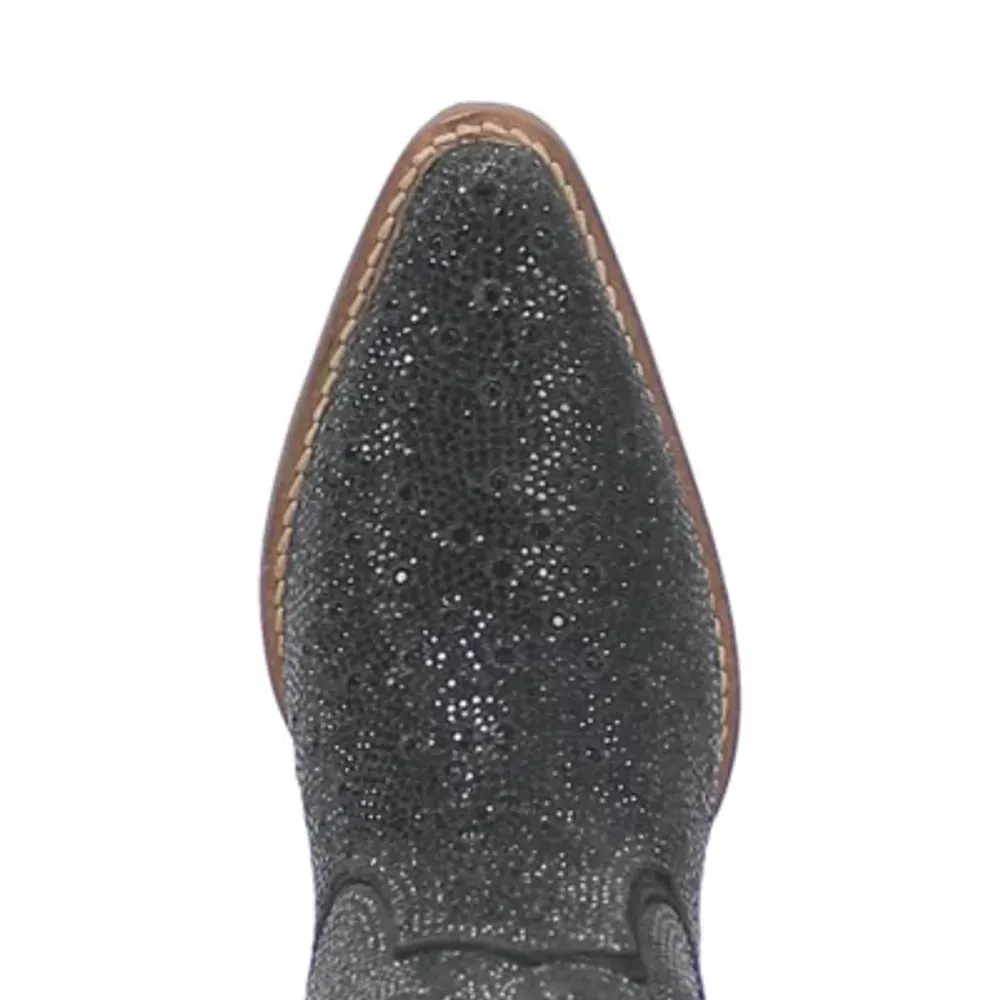 Dingo Womens Silver Dollar Stacked Heel Cowboy Boots
