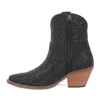 Dingo Womens Rhinestone Cowgirl Stacked Heel Booties